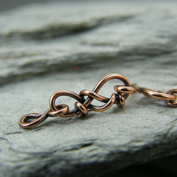 Antique Copper clasp ~ Wire wrapped ~ Handmade jewellery components ~ Hook and eye clasp ~ Jewellery making supplies ~ Handmade ~ Copper