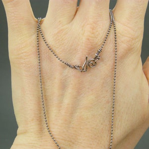 Sterling silver necklace ~ Silver ball chain ~ Sterling silver chain ~ Jewellery making supplies ~  Handmade clasp ~ Ball chain silver