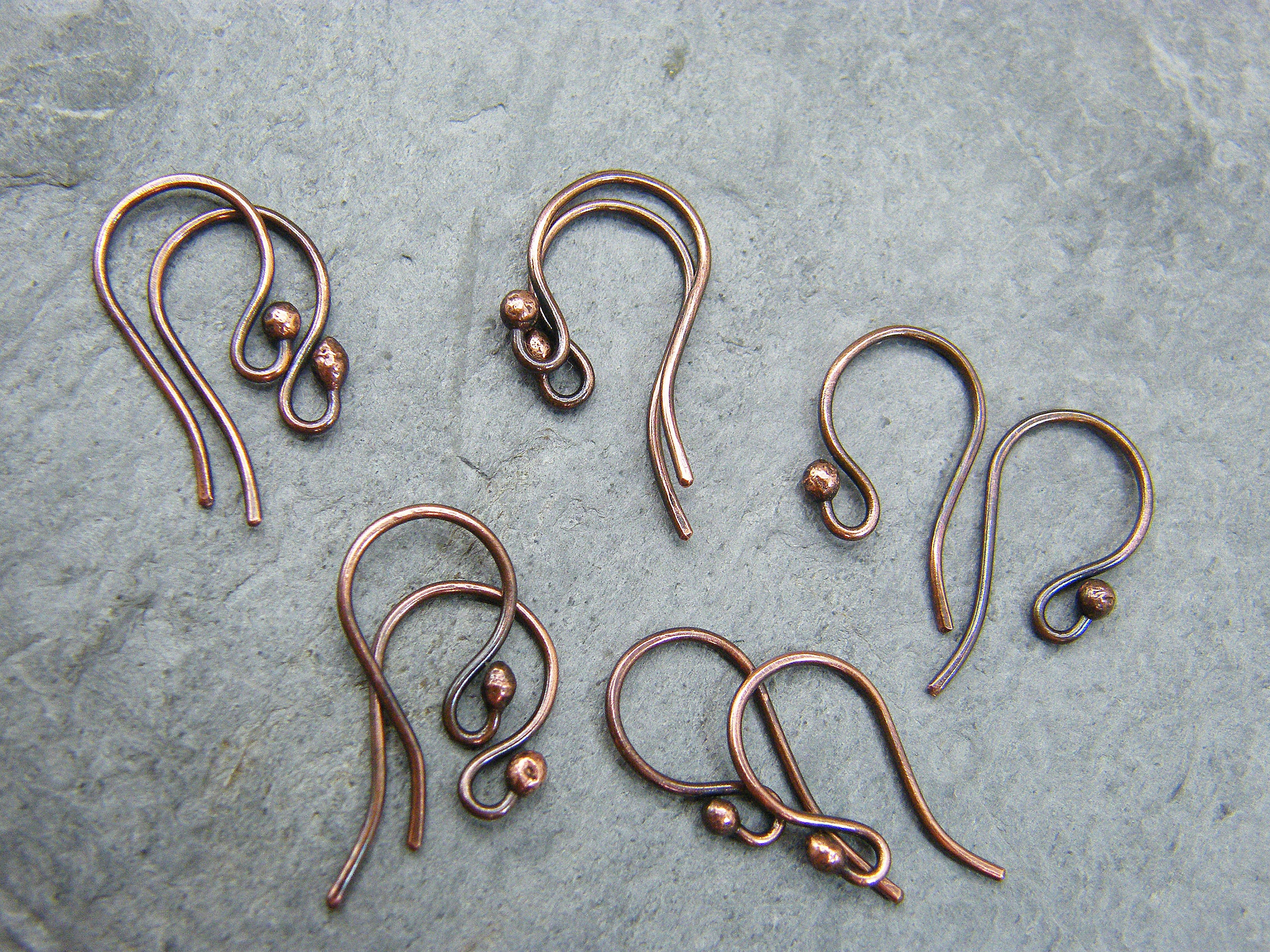 thumbnail interactive-video image 1 of 6 Pure Copper Big Fancy French Hook Fishhook Earring Findings With Loop - Bedazzlinbeads 1 of 6