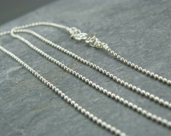 Sterling silver necklace ~ Silver ball chain ~ Sterling silver chain ~ Jewellery making supplies ~  Handmade clasp ~ Ball chain silver