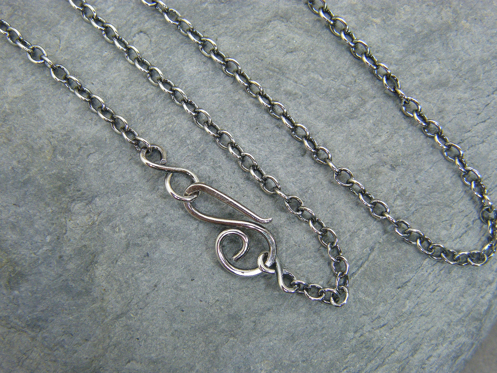 Sterling Silver Chain Silver Necklace Antique Silver Trace Etsy UK