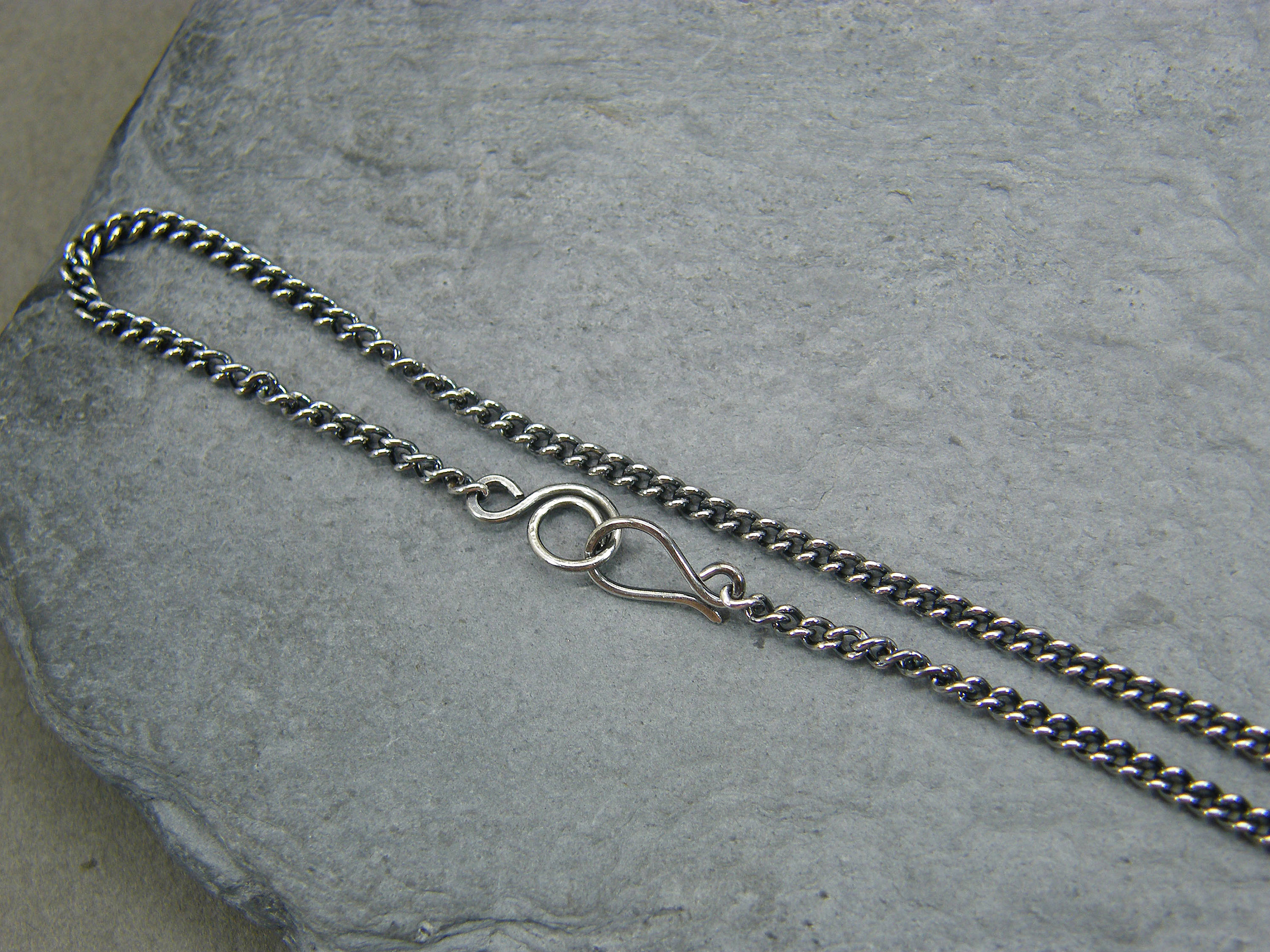 Sterling Silver Curb Chain Bracelet Antique Silver Bracelet Etsy UK