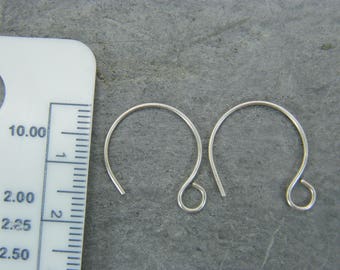 Handmade Sterling Silver Hoop Ear Wires - 24mm, 20 Gauge