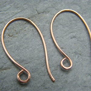 Fili auricolari in rame solido ~ Ganci auricolari ovali ~ Risultati del filo del gancio per l&#39;orecchio - Forniture per gioielli fatti a mano - Fili auricolari - Reperti artigianali ~ Ganci per le orecchie ~