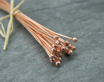 Copper Ball Head Pins - Copper Headpins - Copper Findings - Jewellery Making Supplies -  Ball End Head Pin - Headpins ~ Copper ball headpin