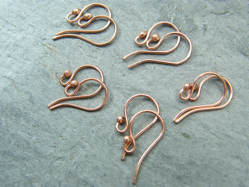 Handmade copper earring wires Ear hooks Artisan jewellery Etsy