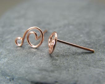 Copper earring posts ~ Handmade copper findings ~ Handmade copper earring posts ~ Unique artisan solid copper findings ~ Solid copper posts