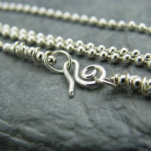 Silver chain ~ Sterling silver necklace ~ Sterling silver  ball chain ~ Jewellery making supplies ~  Handmade clasp ~ Silver bead chain