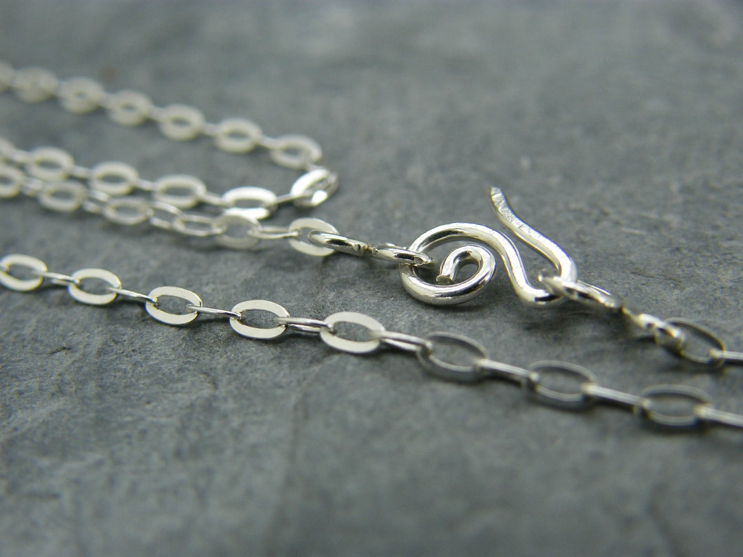 Sterling Silver Necklace Silver Chain Hammered Sterling Silver Chain