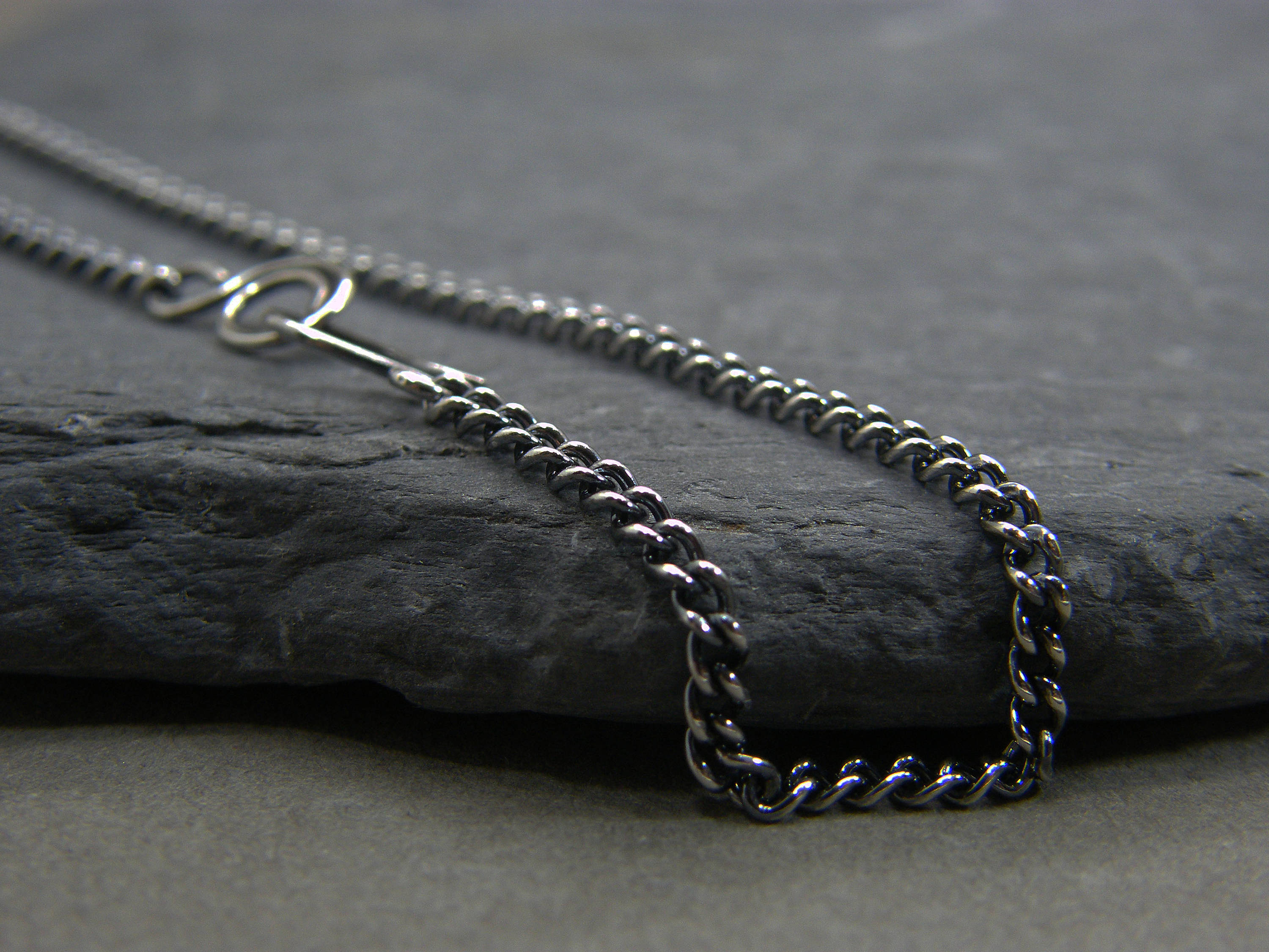 Sterling Silver Curb Chain Bracelet Antique Silver Bracelet Etsy UK