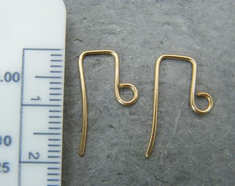 Gold filled ear wires ~ Jewellery making supplies ~ Rectangle ear wires ~ Ear hooks ~ gold filled findings ~ Gold filled ear hooks ~ UK