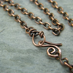 Antique Copper Chain ~ Copper chain ~ Solid copper chain ~ Copper necklace  ~ Raw copper chain ~ Copper jewellery ~Solid copper necklace ~
