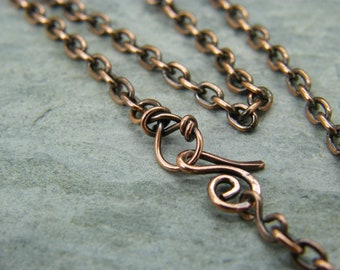 Antique Copper Chain ~ Copper chain ~ Solid copper chain ~ Copper necklace  ~ Raw copper chain ~ Copper jewellery ~Solid copper necklace ~