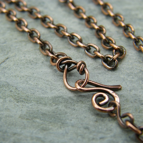 Antique Copper Chain ~ Copper chain ~ Solid copper chain ~ Copper necklace  ~ Raw copper chain ~ Copper jewellery ~Solid copper necklace ~