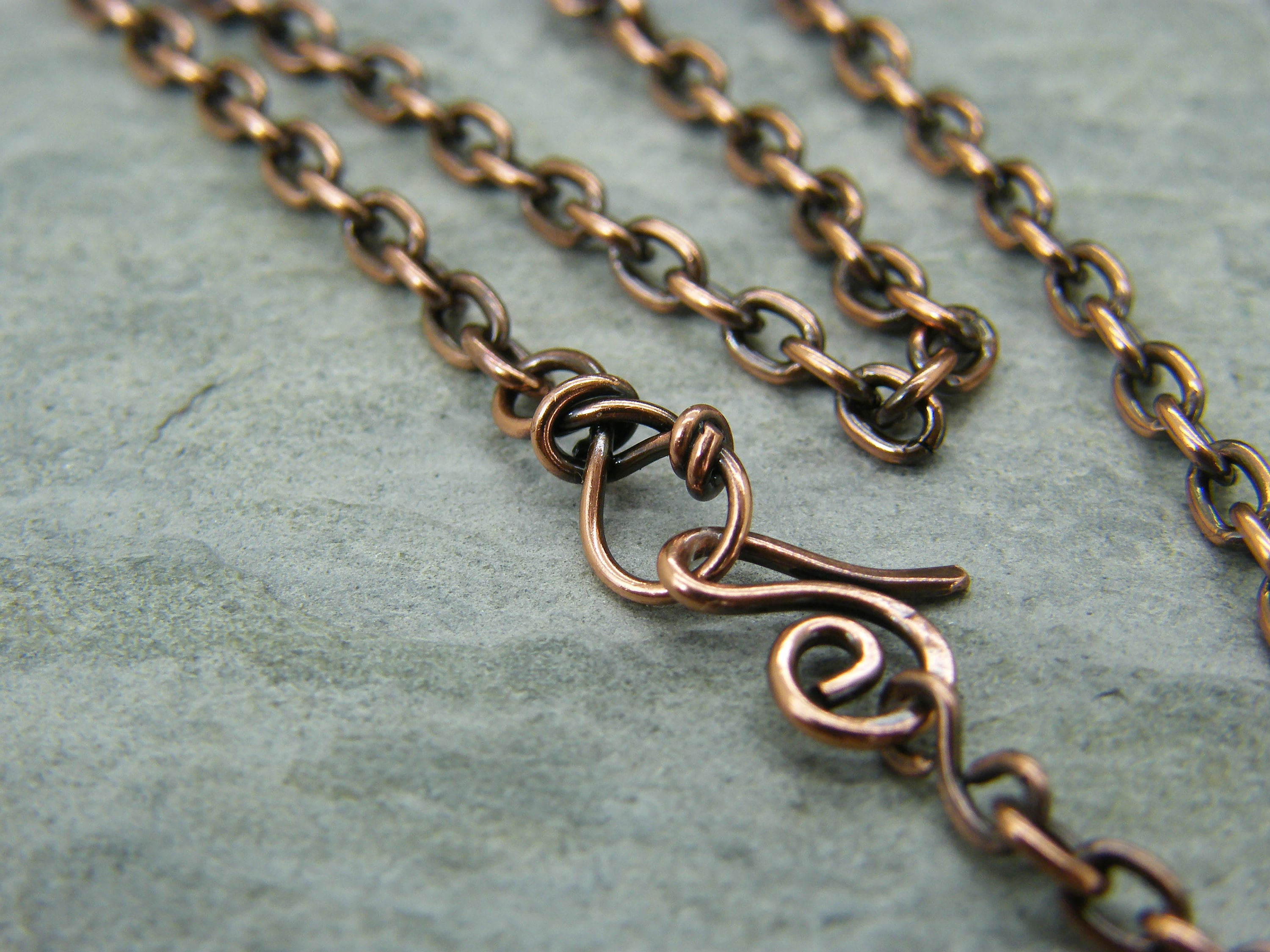 18 inch Length Solid Copper Chain CN727G - 3/16 of An inch Wide