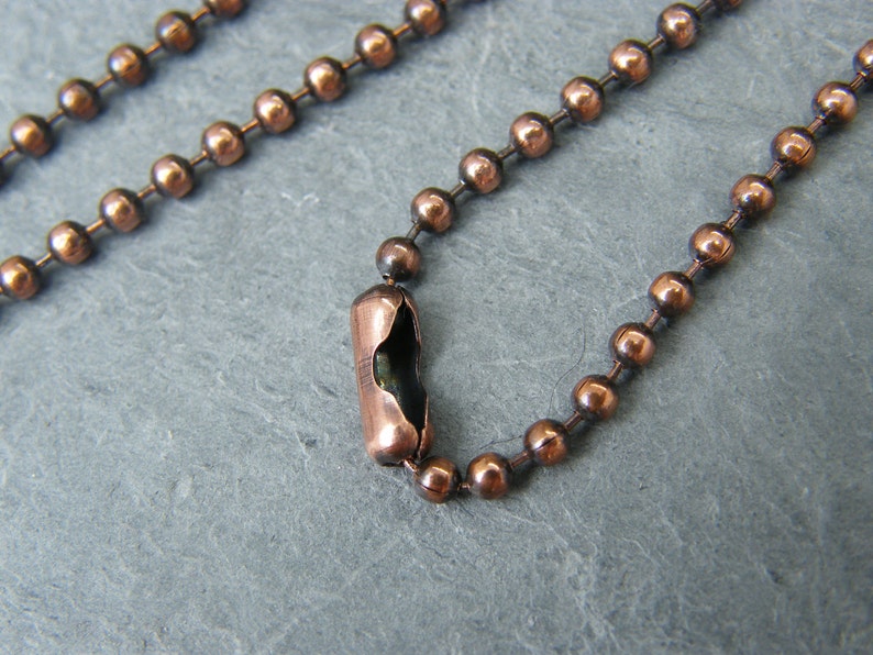 Copper Ball Chain Antique Copper Chain Copper Necklace Etsy