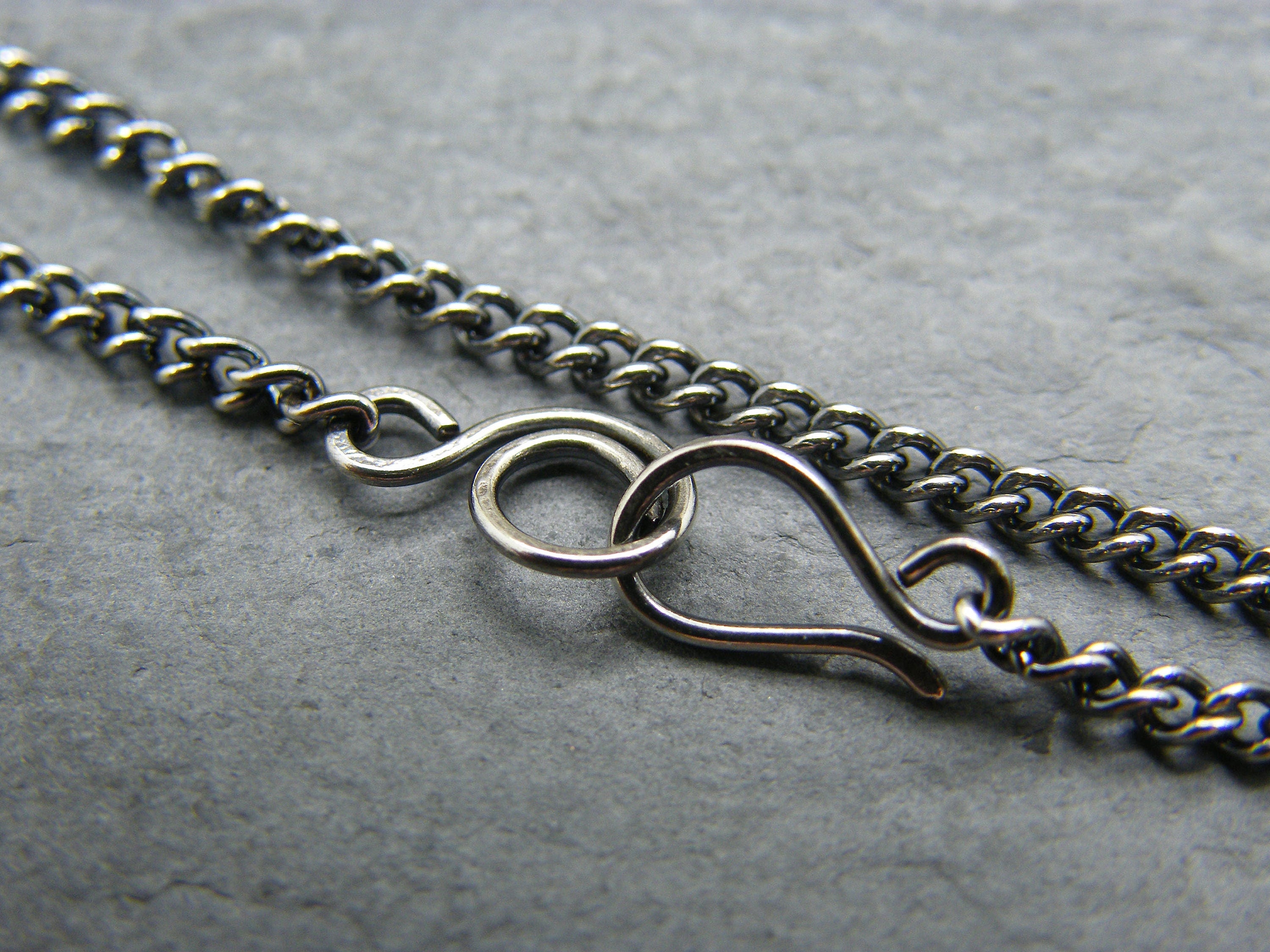 Sterling Silver Curb Chain Bracelet Antique Silver Bracelet Etsy UK