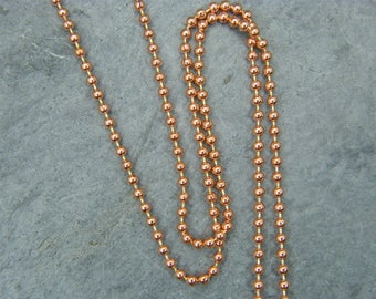 Solid Copper Ball Chain Necklace: 2.4mm, Bare or Antiqued
