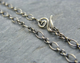 Antique silver necklace ~ Sterling silver necklace ~ Silver chain ~ Sterling chain ~ Jewellery making supplies ~  Handmade clasp ~ Necklace