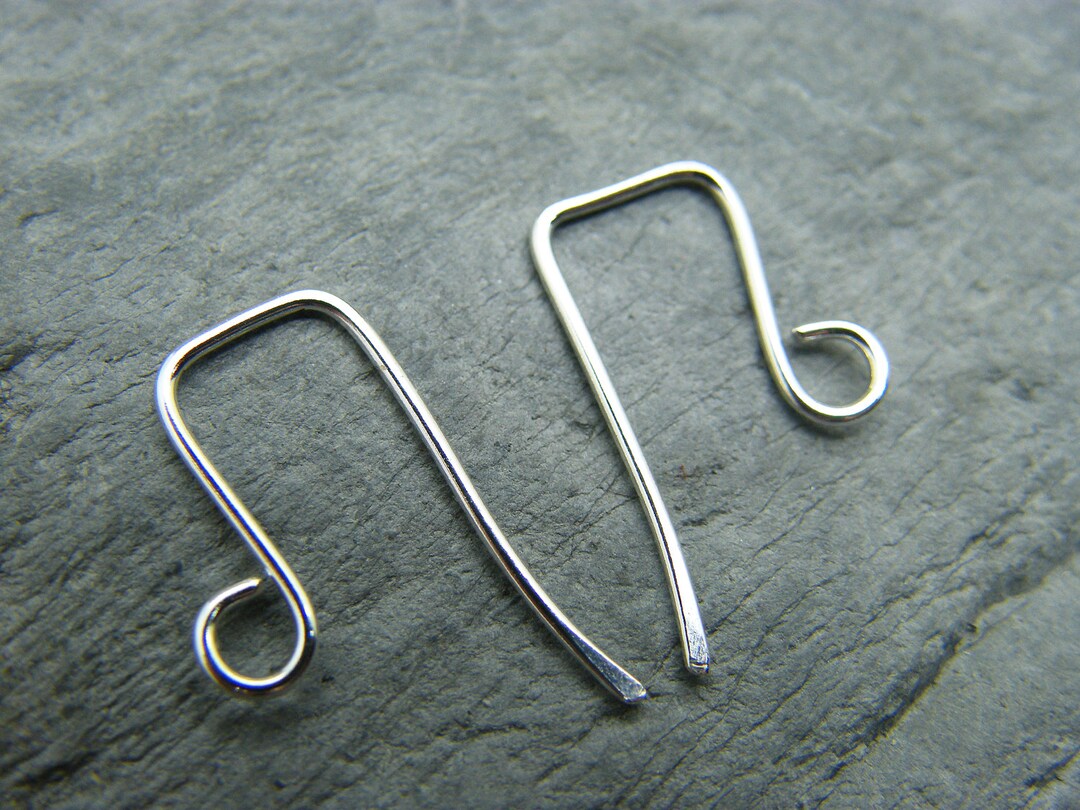 Rectangular Ear Clips Handmade Sterling Silver Rectangle Ear Wires: Jewelry Making Supplies ...