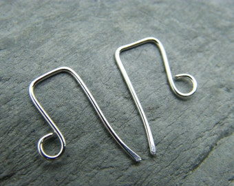 Handmade Sterling Silver Rectangle Ear Wires: Jewelry Making Supplies