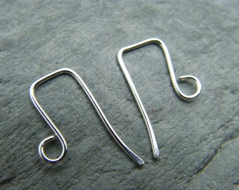 Sterling silver ear wires ~ Jewellery making supplies ~ Rectangle ear wires ~ Ear hooks ~ Silver findings ~ Sterling silver ear hooks ~ UK