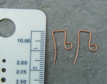 Handmade Copper Ear Wires: Artisan Jewelry Supplies (20 Gauge)