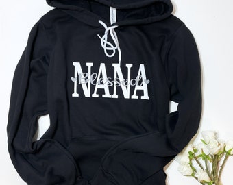 Sweat à capuche Blessed Nana : sweat-shirt grand-mère personnalisé, grande taille