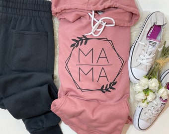 Sudadera con capucha para mamá, diseño geométrico floral, regalo para el Día de la Madre