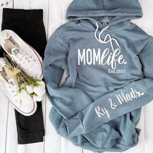 Mom Life Sweatshirt, Sleeve Print, Mom Sweater, Mom Sweatshirt, Gift For Mom Sweater, Gift For Mom, Momma, Handmade Gift, Unique