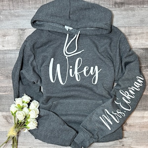 Wifey Sweatshirt, Bride Hoodie, Personalized Bride Sweater, Personalized Bride Hoodie, Wifey Hoodie, Bride Hoodie, Honeymoon Sweater, Bride