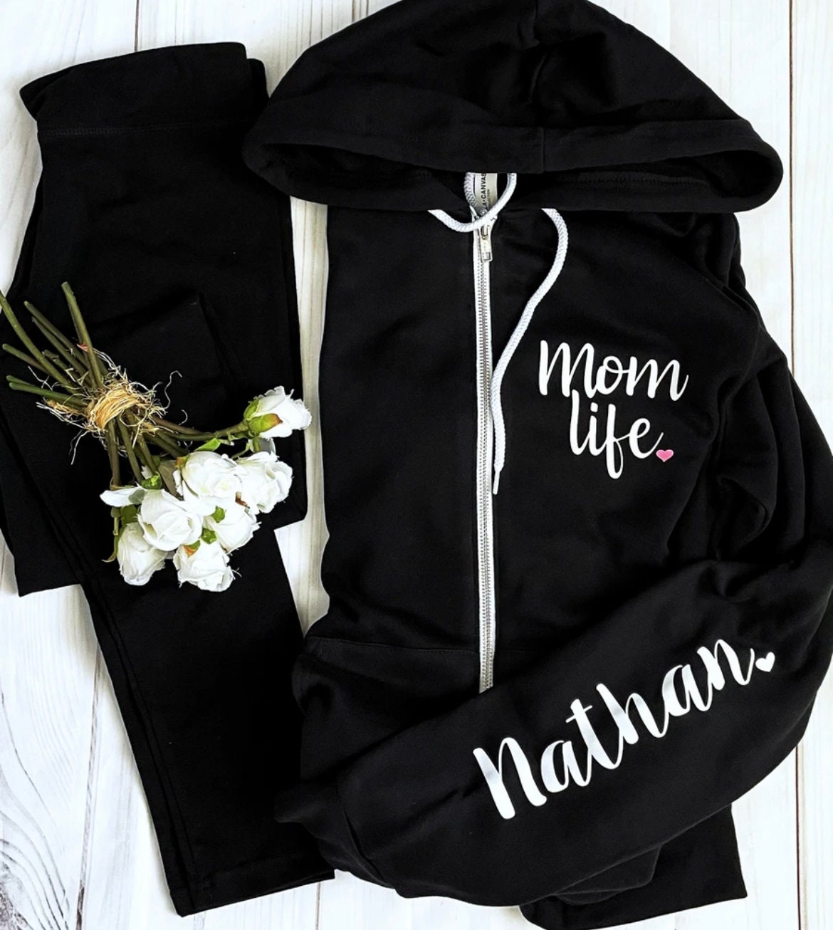 Mom Life Zip Up Zip up Sweatshirtssleeve Print - Etsy