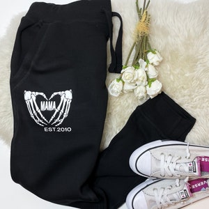 Mama Joggers, Skeleton Hands, Skeleton Print, Mama Sweats, Mama Sweatpants, Joggers, Sweatpants, Mother’s Day Gift, Personalized Gift, Gift