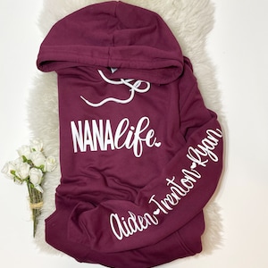 Nana Sweatshirt, Sleeve Print, Grandma Life, Grandma Gift, Gift For Mom Sweater, Gift For Mom, Mother&#39;s Day Gift, Nana Gift, Personalized