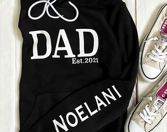 Sudadera con capucha para papá: Impresión personalizada en la manga, regalo para papá primerizo