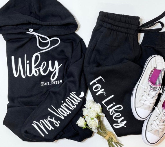 Wifey Hoodie Joggers Wifey Sweats Mrs 