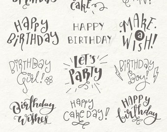 Birthday Clipart Set, Kids Party Clipart, Happy Birthday Clipart, Planner Clipart, Girl Birthday Clip Art, Boy Birthday PNG, Vector Download