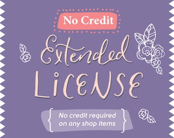 Shop-Wide Geen Credit Extended License // Geen credit vereist op alle winkelartikelen // Illustraties // Lettertypen // Digitale afbeeldingen