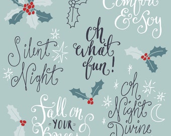 Christmas Quotes Clipart Set, Christmas Clipart, Photo Overlays, Silent Night, Christmas Clip Art, Holiday, Vector, PNG, Digital Download