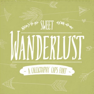 Sweet Wanderlust Font, Digital Download, TTF Font File, Digital Font, Font Download, Calligraphy Font, Handwritten Font, Modern Font, TTF image 1