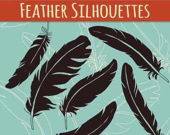 Feather Clipart Set, Hand Drawn Clipart Feathers, Boho Feathers, Tribal Clipart, Boho Clipart, Feather Clip Art, PNG, EPS, Vector, Photoshop