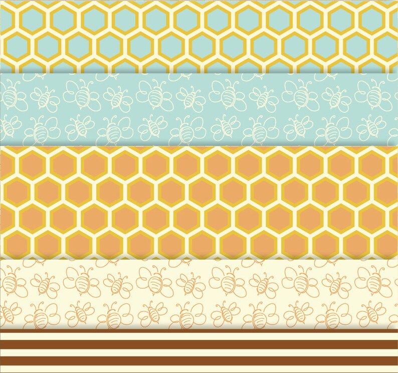 Honey Bee Digital Paper Pack // Cute Bumble Bee Papers PNG ...