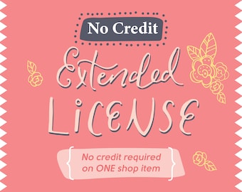 Pas de licence étendue de crédit // Aucun crédit requis sur 1 article de magasin // Clipart // Fonts // Digital Graphics