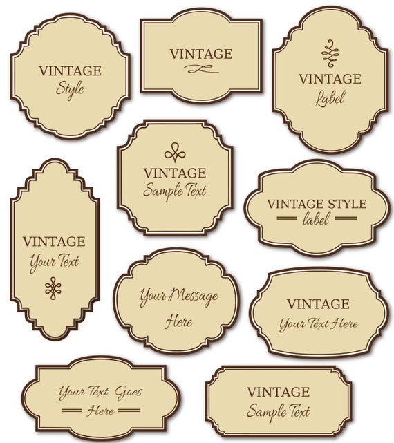 Etichette Vintage Clip Art 10 Fotogrammi Digitali File Png Etsy