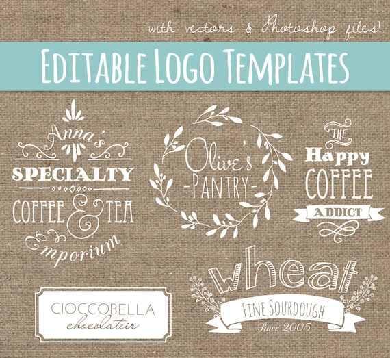 Download Foodie Logo Design Templates Set 5 Psd Vector Eps Etsy