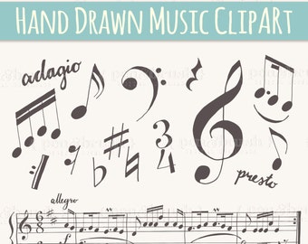 Music Notes Clipart, Music Clipart, Music Png, Digital Clip Art, Treble Clef Clipart, School Music Teacher, PNG, EPS, Vector, Commercial Use