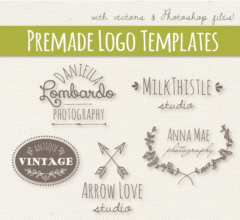 Logo Design Templates Set 3 Psd Vector Eps Photoshop Etsy