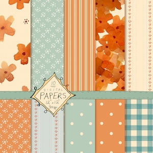 Digital Paper Pack // Floral Watercolors // Watercolour // Scrapbook Paper // Background // Instant Download // Commercial Use // 12x12