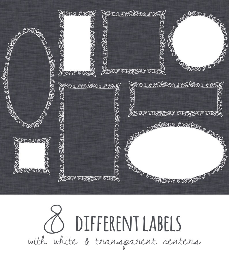 CLIP ART: French Lace Vintage Labels // Design Elements Frame ...
