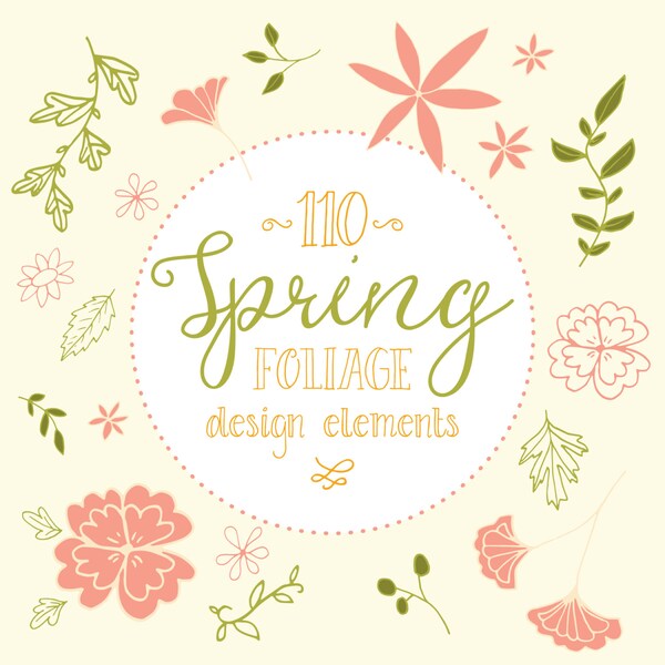 Spring Laurels Clipart Set, Imágenes prediseñadas florales, imágenes prediseñadas de flores, Laureles Clip Art, Hojas, Hoja, Imágenes prediseñadas más verdes, Clip Art digital, PNG, EPS